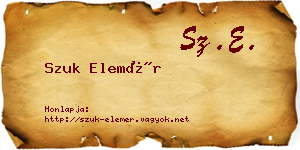 Szuk Elemér névjegykártya